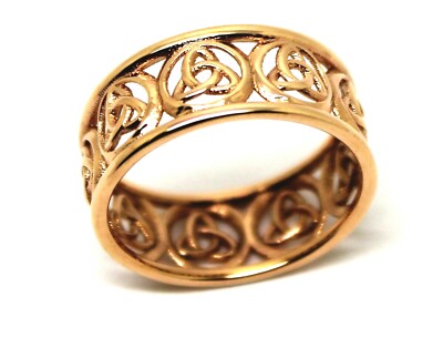 Size K Kaedesigns Full Solid 9ct 9kt Rose Gold Wide Celtic Weave Ring