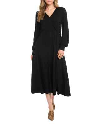 karen kane artisan midi dress Karen Kane L55204 Long Sleeve Artisan Black Dress Women's Size XS