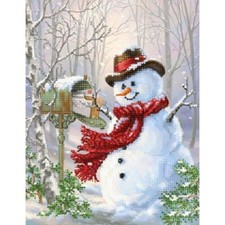 Bead Embroidery Kit Snowman DIY Bead needlepoint Tela Artis