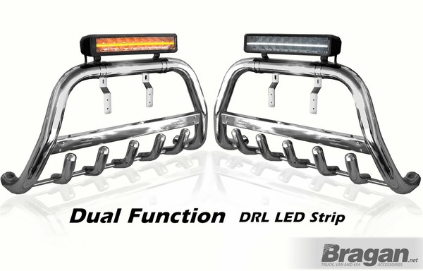 Bragan™ Bull Bar Mit LED Light Bar FüR Volkswagen Caddy 2004-2010, Chrom, 60Mm-image