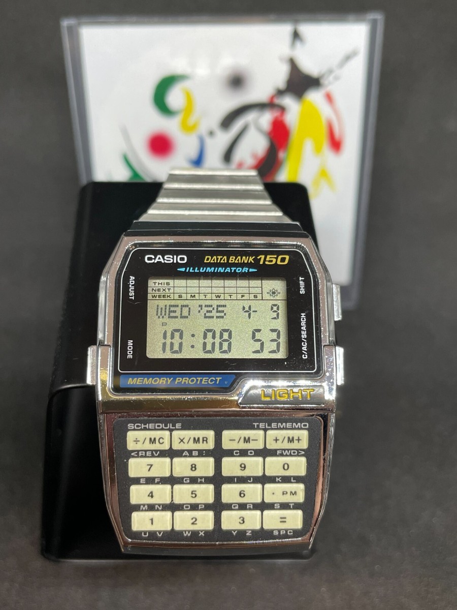 CASIO DBC-1500 Data Bank 150 Digital Calculator White Wrist Watch
