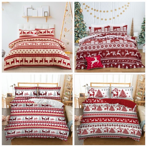 Christmas Soft Doona Duvet Cover Set Bedding Set Double King Size