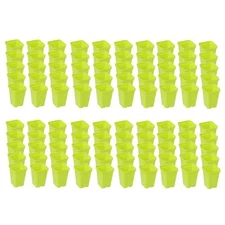SUNPACK 2.5" Square Seedling Pot for Indoor Gardening, Lime Green (Pack of 100)