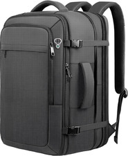 Carry On Backpack 40L-50L TSA Approved Travel Laptop Bag 17.3 Inch Black
