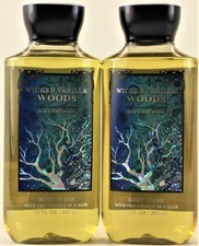 QTY 2 - Bath  Body Works WICKED VANILLA WOODS Body Wash Shower Gel 10oz