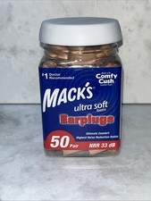 Mack's Ultra Universal Soft Foam Earplugs, 50 Pair, 33dB Highest NRR Made In USA