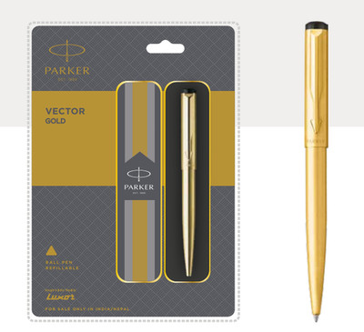 Parker Vector Gold Body Kugelschreiber Goldrand (5er Pack)