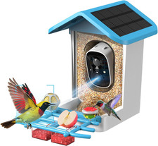 Bird Feeder with Camera, 2K Smart Birdcamera with Solar Powered, AI Identify Bir