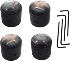 4Pcs Pearl Top Guitar Dome Knob Volume Tone Control Knobs with Allen Keys for El