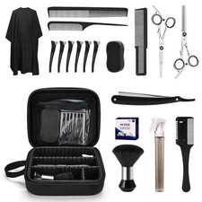 14PCS Hair Cutting Kit with Barber Bag, Haircut Scissors, Barber Cape with Ad...
