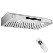 30" Under Cabinet Range Hood w/4 Fan Speed Adjustable LED Lights Time Setting