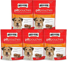 Milk-Bone Pill Pouches Dog Treats, Real Chicken Flavor, 6 Ounces Pack of 5