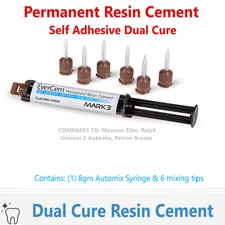 EverCem DualCure Dental Permanent Resin Cement 8gm Automix Syringe & 6 Tips