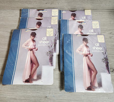 Lot of 6 Vintage Ultra Sheer Pantyhose Red Wine Color 100-160 LBS One Size 5'-8"