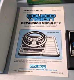 COLECOVISION MODULE 2-STEERING WHEEL WITH gas Pedal and TURBO GAME-Boxed Nice
