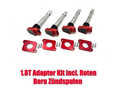 1.8T 20V TFSI Zündspulen Umbau Set mit Alu Adapter für Audi A3 A4 AEB Golf 4 AGU