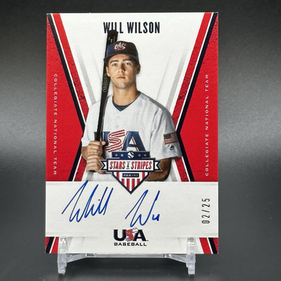 Will Wilson 2019 Panini USA Baseball Stars Stripes #'d /25 Auto CNT-WW SF Giants