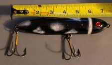Heddon Zara Spook Style 7 Inch  Fishing Lure Black Shore Minnow  Topwater Musky