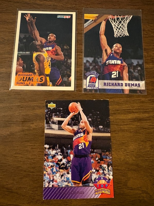 Richard Dumas 3 Rookie lot 1993-94 Fleer #166 NBA Hoops #171 Upper Deck 476 Suns