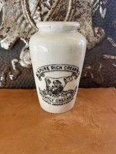 RARE* Antique Huntly Creamery Ironstone Advertising Pot, Aberdeenshire, c. 1900