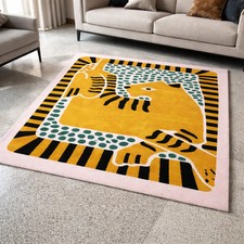 Handmade Hand Tufted Wool Area Rug Modern Abstract Animal Design Living Room Rug