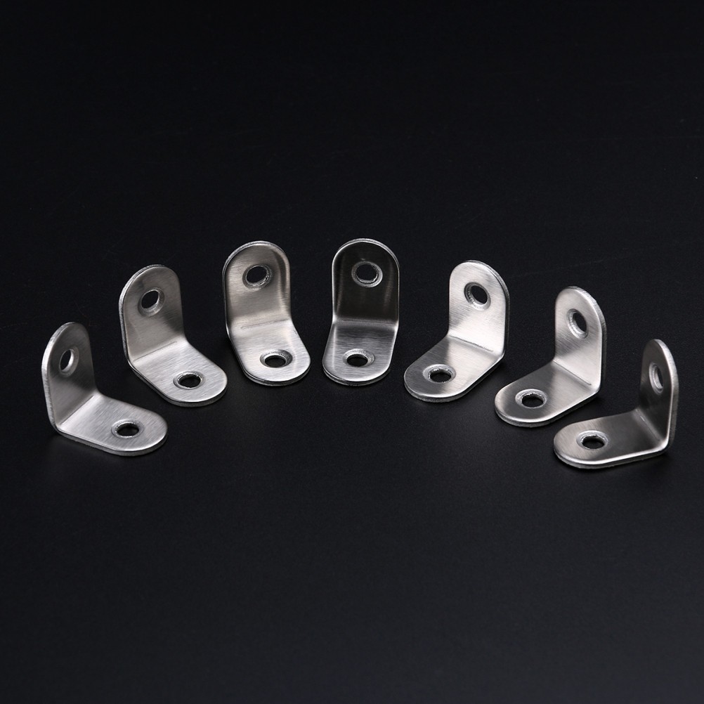 UEETEK 20Pcs 25*25*16mm Stainless Steel 90 Degree Angle Bracket