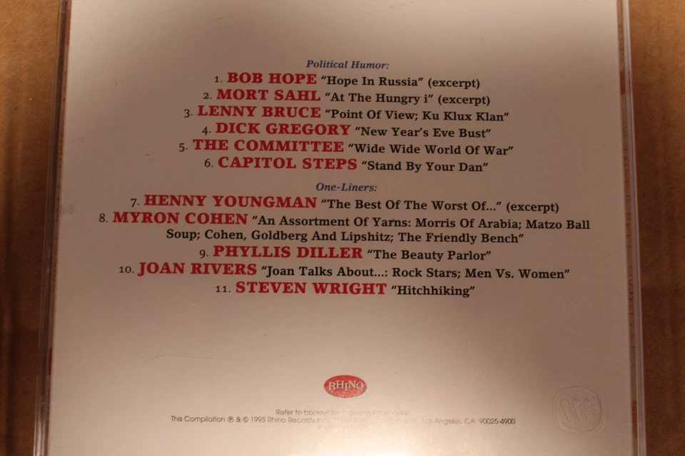 AMERICAN COMEDY BOX 1915-1994 - 4 CD box set - 1995 Rhino Records -No cover box - Image 3 of 4