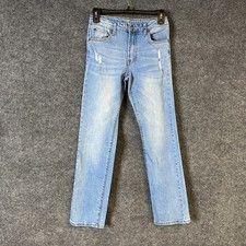 7 For All Mankind Kids Standard Light Wash Distressed Bootcut Jeans Size 14