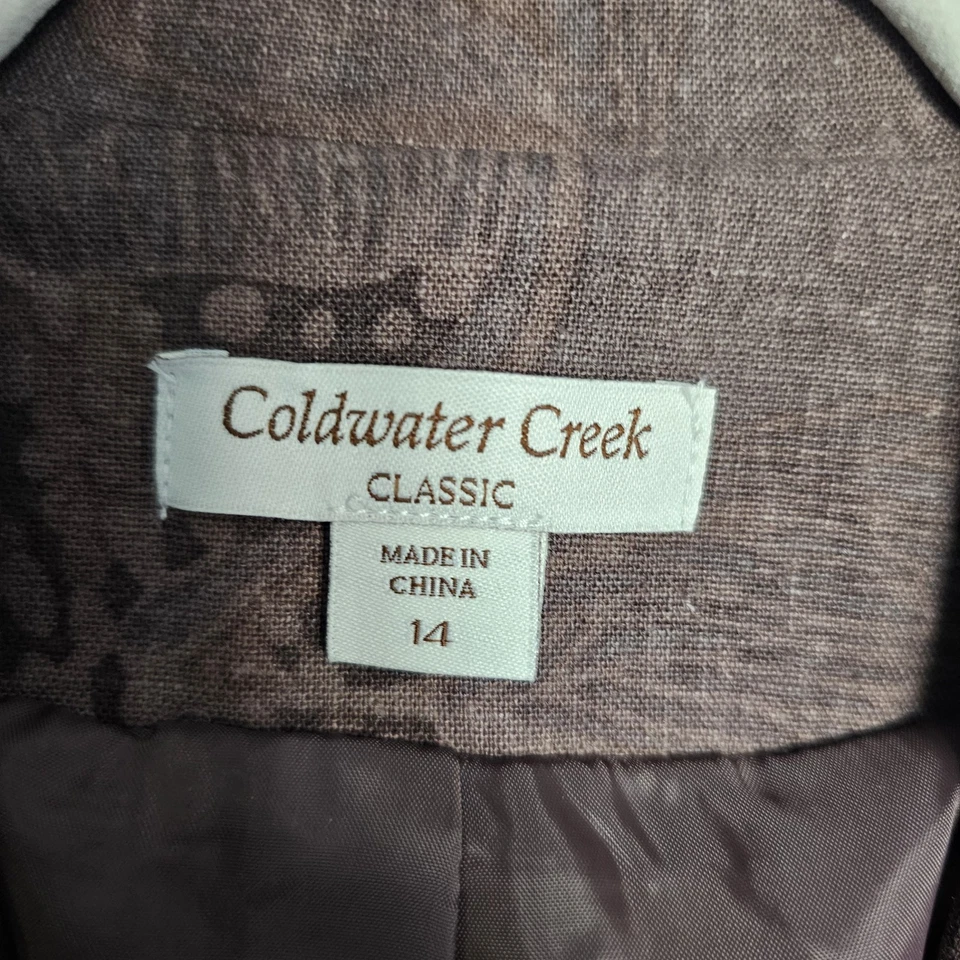 Chaqueta Blazer Coldwater Creek Mujer Talla 14 Floral Mezcla Lino Carrera Nuevo con Etiquetas  Foto 2 de 4