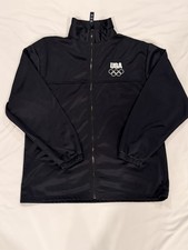 Vintage 90s Team USA Olympic Committee Fleece Full Zip Jacket Mock Neck Sz Large