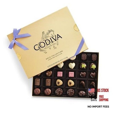 Godiva Gold Assorted Chocolate Gift Box - 30 Pieces Iris Ribbon Gold Collection