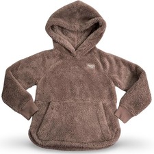 Abercrombie Kids Sherpa Fleece Hoodie Kids 5/6 Brown Pullover Kangaroo Pocket
