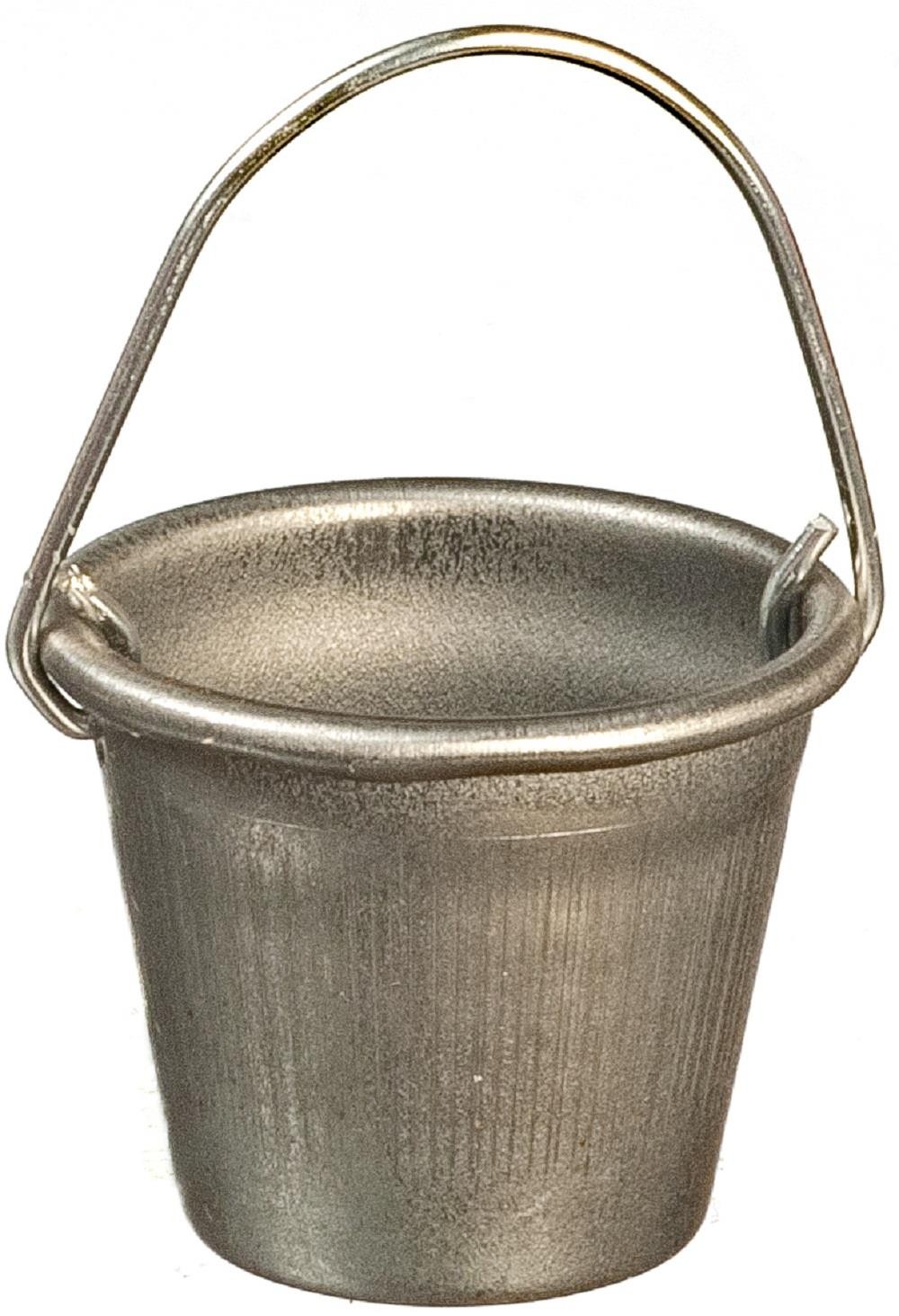 Dolls House Metal Tin Bucket Miniature Silver Garden Kitchen Accessory 1:12
