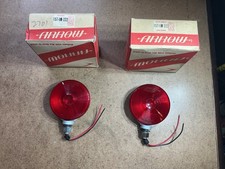 Vintage Dated 1964 Arrow 4 Brake Lights New Pair - 157-01-222 Vintage Dated 1964 Arrow 4 Brake Lights New Pair - 157-01-222