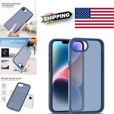 Translucent Dark Blue Phone Case for iPhone 7 8 SE 2nd 3rd Generation Shockproof