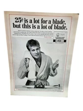 1967 Schick Eversharp Razor Blade Ad Vintage Grooming Print 60s