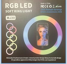 JAZ Retail Group MJ30 RGB LED Soft Ring Light Kit w/ Tripod  Phone Holder
