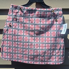 NWT Old Navy Size 8 M White Navy blue and Red Houndstooth Girl's MINI skort
