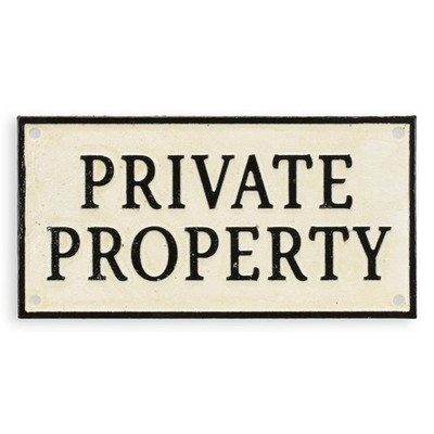 Wandschild Wandplakette Gusseisen Private Property