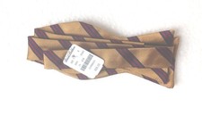 New NWT Brooks Brothers Silk Bow Tie Gold w/ Red Blue stripes Made USA MSRP 55