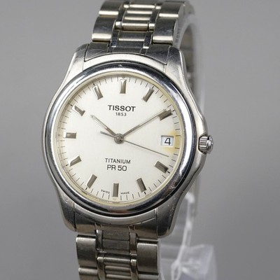 Tissot TITANIUM PR50 Vintage J176/276K QUARTZ Men's Watch 36mm New Battery