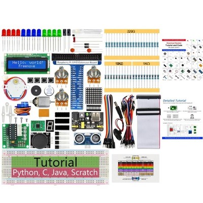 Raspberry Pi Ultrasonic Starter Kit: 820-Page Tutorial & 171 Electronics Items