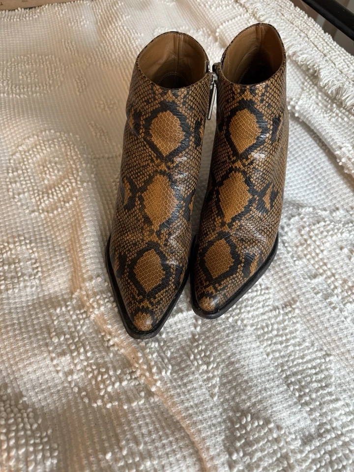 Chloe Brown Snakeskin Ankle Boots Size 39 - Image 3 of 4