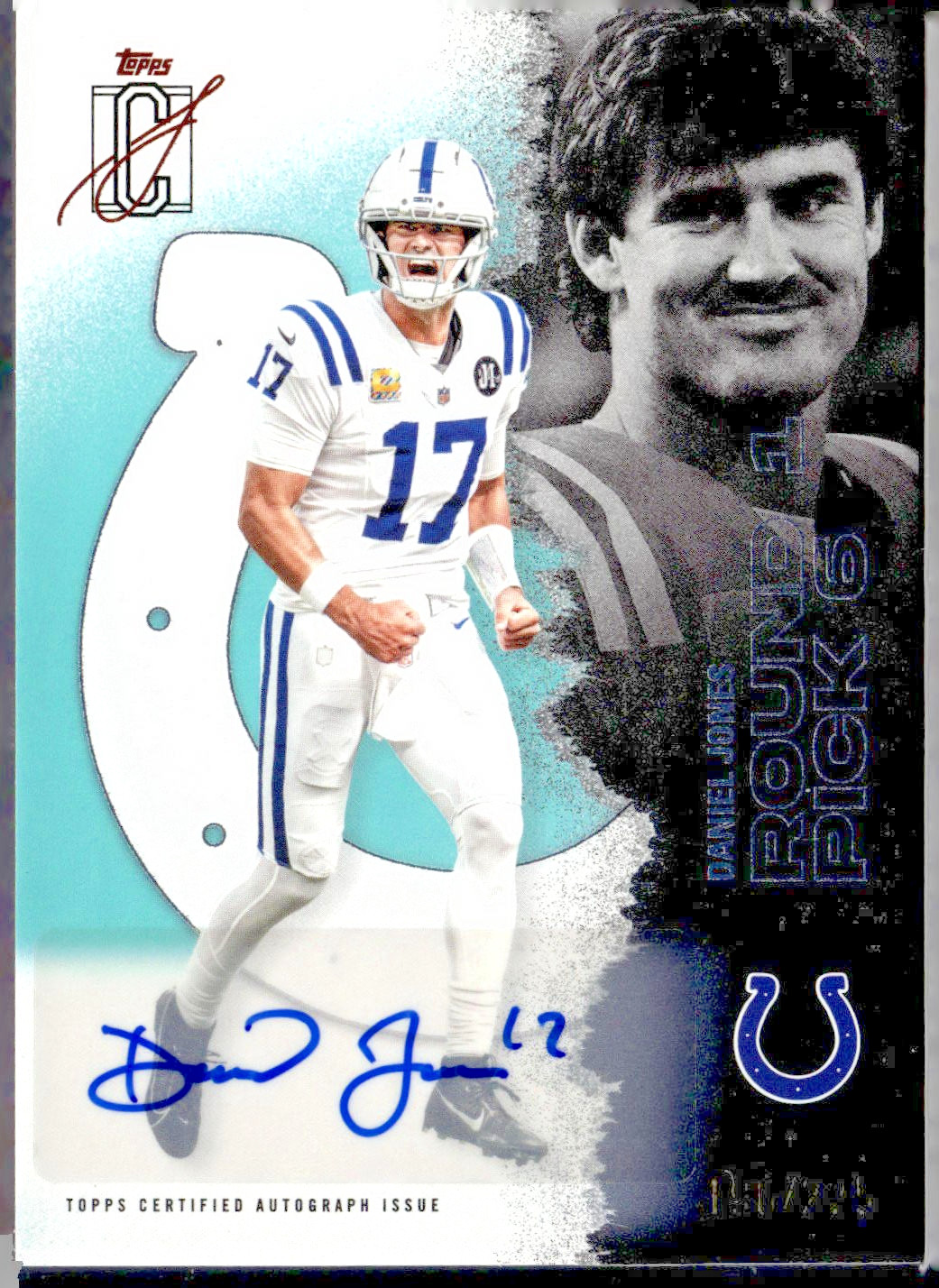  2025 Topps Signature Class Auto Daniel Jones Teal /225 Indianapolis Colts 🔥 