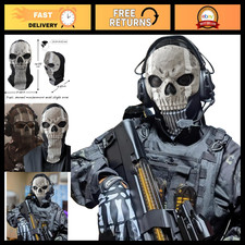 Scary Skull Ghost Mask - Full Face Skeleton Balaclava for Halloween  War Games