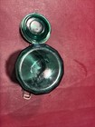 Vintage Emerald Green Glass Canister Jar 12 sides 5 3/4 in Wire Bale Closure — photo 7