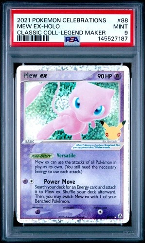 Mew ex 88/92 Celebrations Classic Collection Holo PSA 9 Pokémon card