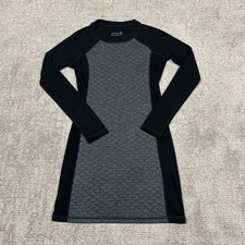 SmartWool Dress Womens XS Black Gray Diamond Peak Quilted Pockets Merino Wool