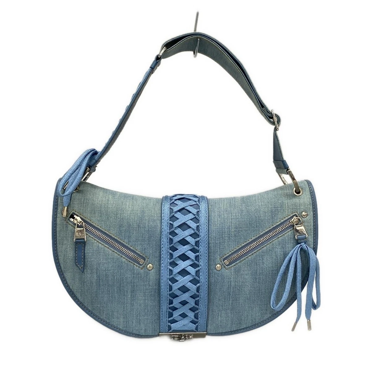 Sac à bandoulière en cuir denim bleu clair authentique DIOR/ChristianDior Admit It