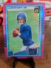 2025 Panini Donruss - Rated Rookie Jaxson Dart #400 Optic Preview Pink Prizm